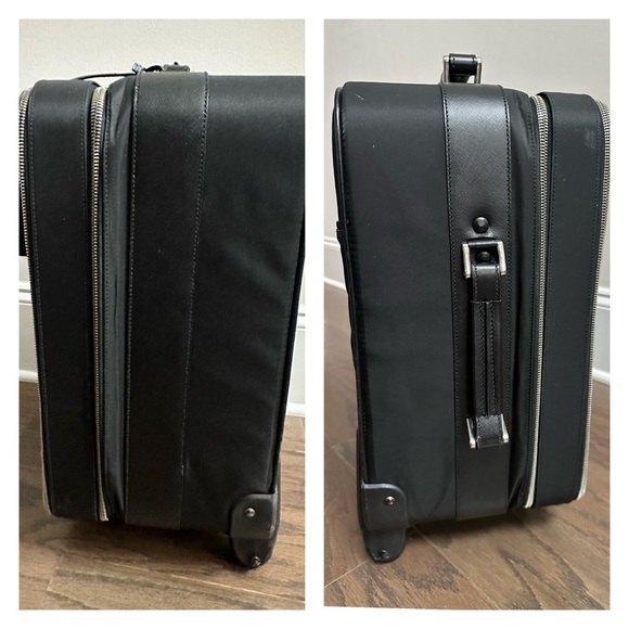 💯 PRADA Logo Black Nylon Carry On Suitcase w/ auth card - Picture 12 of 14